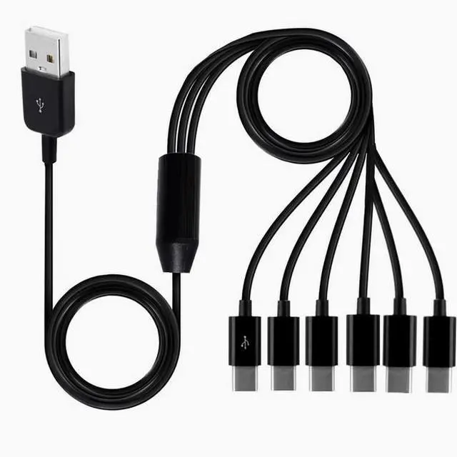 Alt view image 3 of 4 - USB one drag six charging cable one point six with six type-c interface mobile phone charging data cable