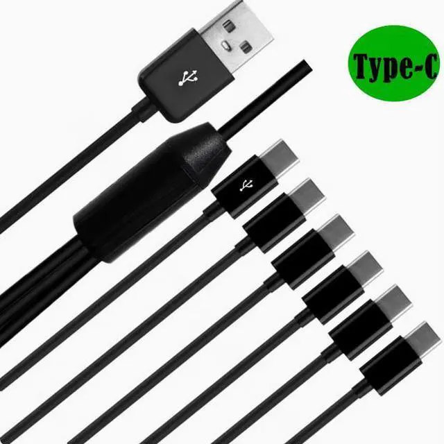 Alt view image 4 of 4 - USB one drag six charging cable one point six with six type-c interface mobile phone charging data cable
