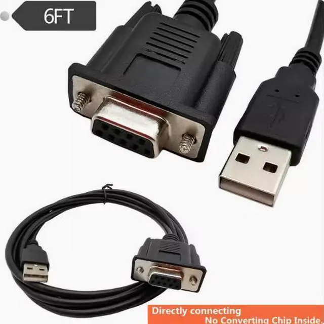 Main image of RS232 Female serial Cable DB9 Female pair USB cable COM port USB TO RS232 Cable