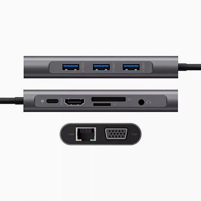 Alt view image 2 of 5 - Type-C 10-in-1 HUB Dock 10 in 1 Laptop Dock hub USB