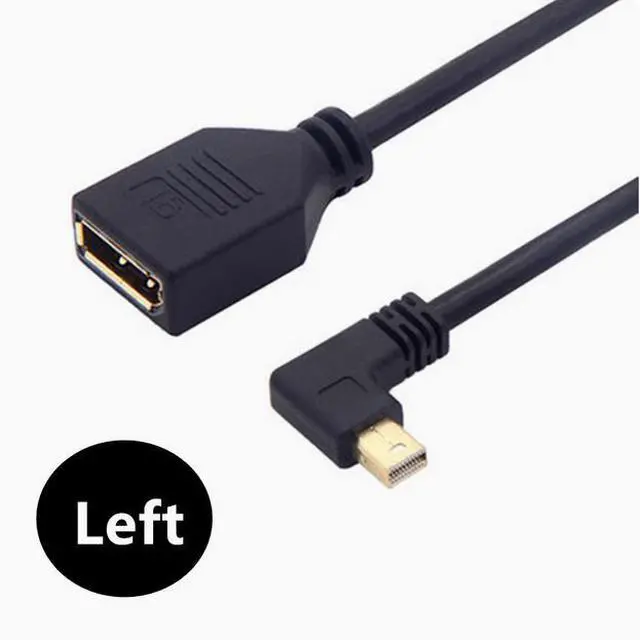 Alt view image 4 of 6 - Gold plated Mini DisplayPort male elbow to DP bus Large DP female to Mini DP male display line 03m Down Angle