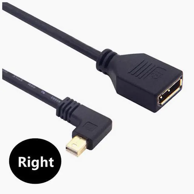 Alt view image 5 of 6 - Gold plated Mini DisplayPort male elbow to DP bus Large DP female to Mini DP male display line 03m Down Angle