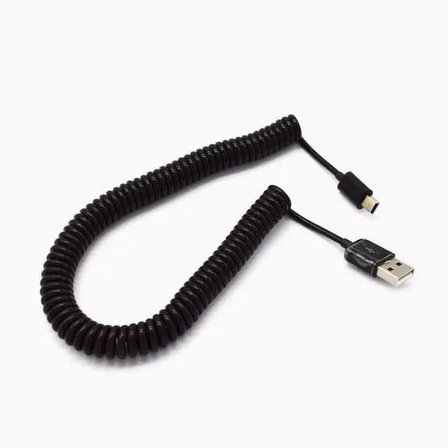 Alt view image 2 of 4 - Mini 5P retractable spring cable USB2.0 Hard disk Digital camera Phone data cable T-port AM-Mini 5P