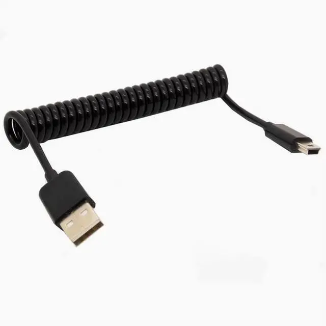 Alt view image 3 of 4 - Mini 5P retractable spring cable USB2.0 Hard disk Digital camera Phone data cable T-port AM-Mini 5P