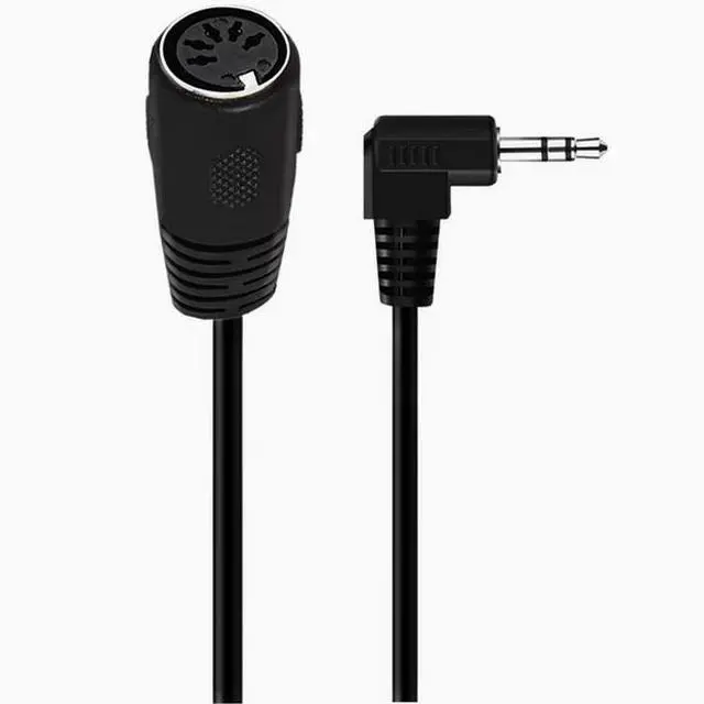 Alt view image 4 of 4 - 3.5mm 90 elbow audio plug to MIDI 5-core adapter Computer audio output MIDI5-core DIN5P 0.5m Male to Female