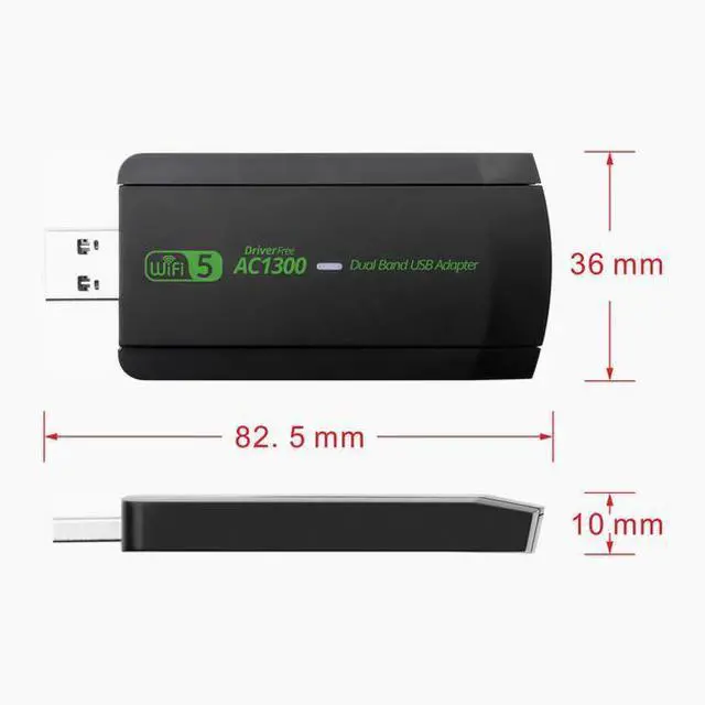Alt view image 3 of 4 - AC1300M no-drive dual-band 5G wireless card USB desktop laptop wifi no-drive receiving transmitter