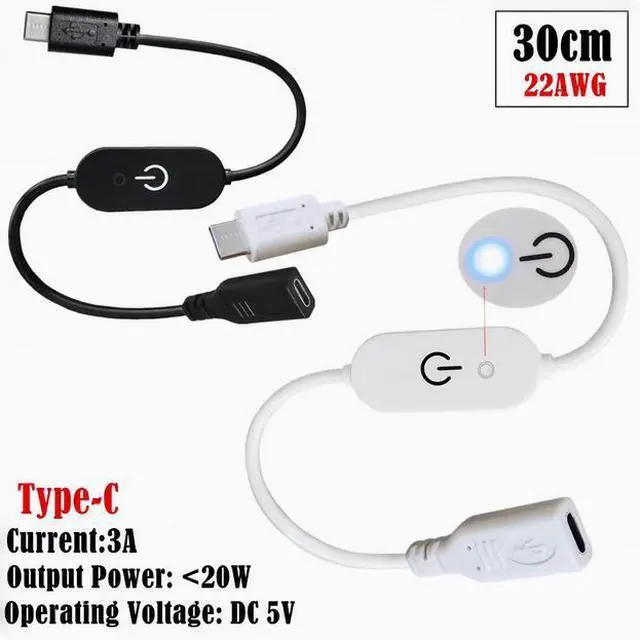 Main image of type-c touch dimmer switch Controller with blue indicator light with memory connection strip no strobe 3A