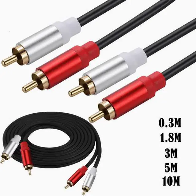 Alt view image 5 of 5 - 2RCA stereo pure copper double Lotus speaker amplifier amplifier audio TV audio connection cable 1.8 m