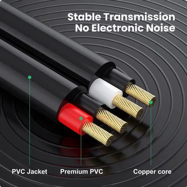 Alt view image 4 of 5 - 2RCA stereo pure copper double Lotus speaker amplifier amplifier audio TV audio connection cable 1.8 m