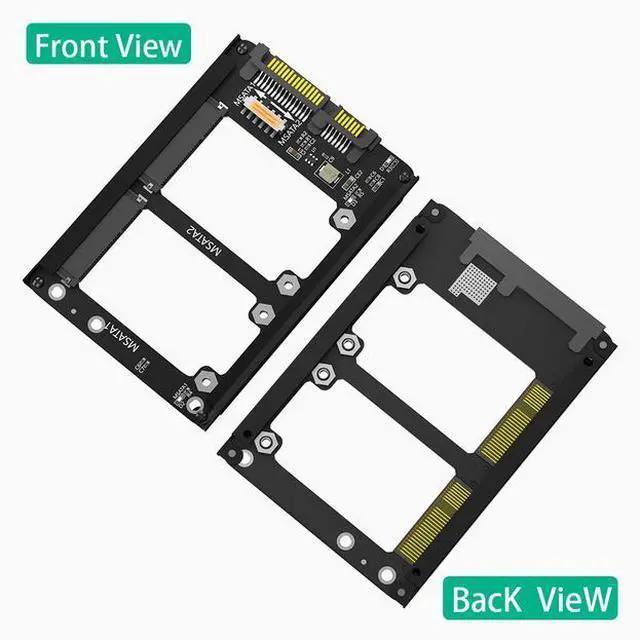Alt view image 2 of 5 - Dual MSATA to SATA3.0 expansion card SSD to 6Gbps interface to dual-min SATA