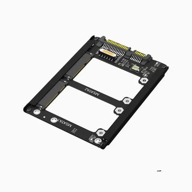 Alt view image 5 of 5 - Dual MSATA to SATA3.0 expansion card SSD to 6Gbps interface to dual-min SATA