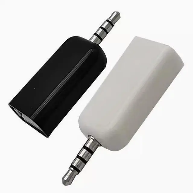 Alt view image 2 of 2 - Car with aux to USB female 3.5MM U disk to connect CD player audio cable car audio head Black