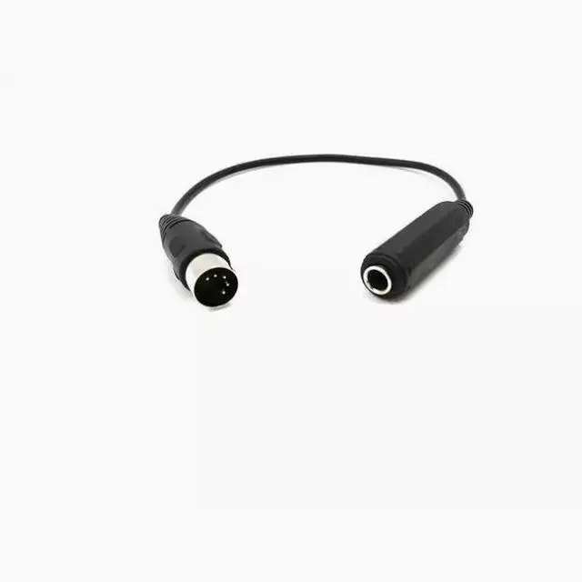 Alt view image 4 of 4 - 6.35mm 1/4" female TRS turn 90° elbow 5Pin 5-pin DIN MIDI cable keyboard guitar