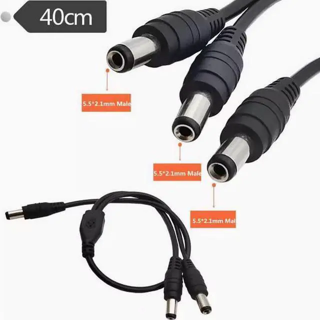 Alt view image 2 of 4 - DC Power Jack Adapter Spliter Converter 2.1*5.5 MM cable