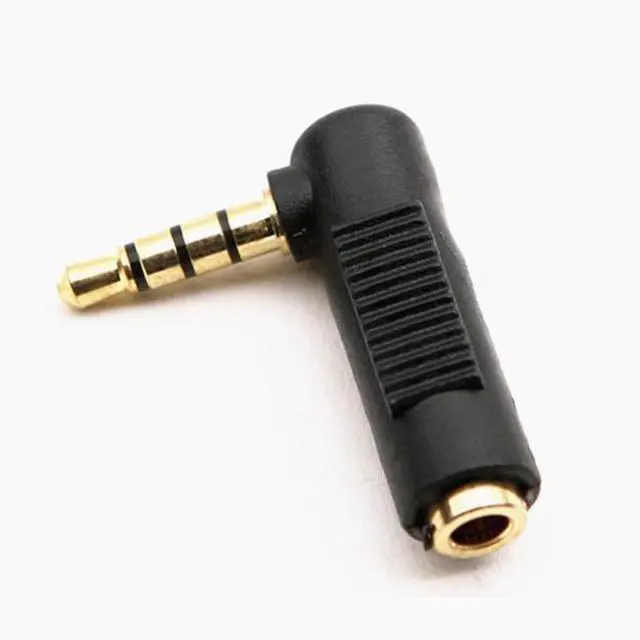 Alt view image 2 of 3 - Gold plated 3.5mm male to female audio connector elbow for Apple iPhone 3.5mm 4 pole