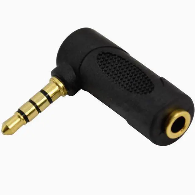Alt view image 3 of 3 - Gold plated 3.5mm male to female audio connector elbow for Apple iPhone 3.5mm 4 pole