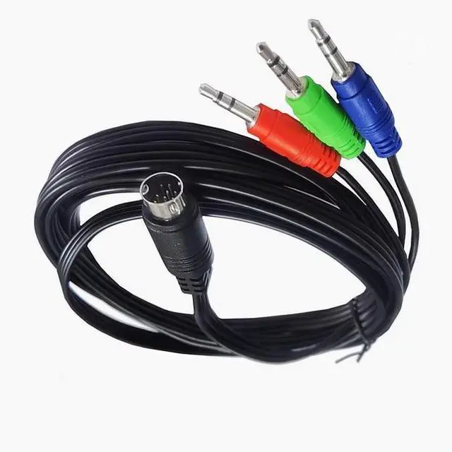 Alt view image 2 of 5 - MINI DIN 9P cable mini din 9pi to 3*DC3.5mm red Green Blue audio cable Mini din