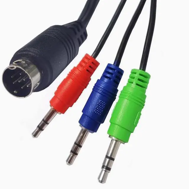 Alt view image 4 of 5 - MINI DIN 9P cable mini din 9pi to 3*DC3.5mm red Green Blue audio cable Mini din