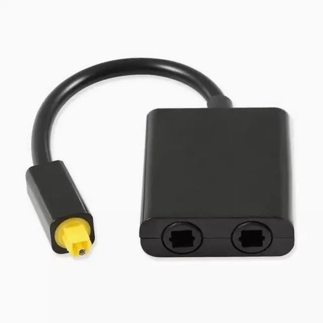 Alt view image 2 of 3 - Fiber optic converter 2 in 1 out audio fiber cable one minute two fiber adapter audio fiber distributor