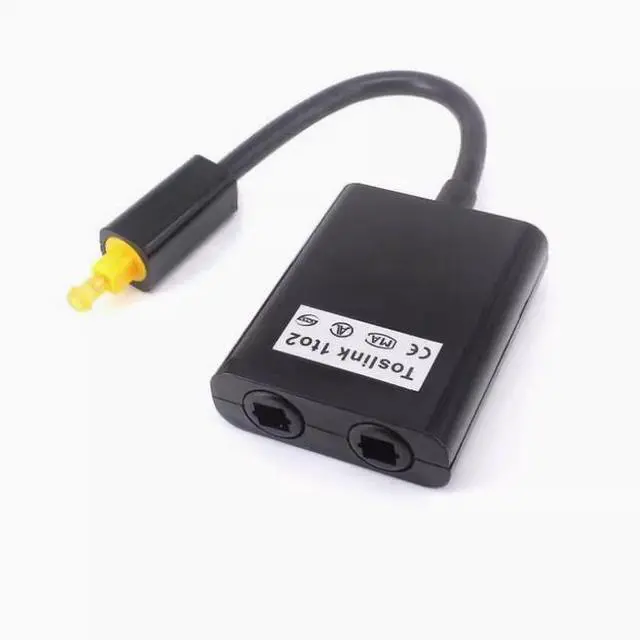 Alt view image 3 of 3 - Fiber optic converter 2 in 1 out audio fiber cable one minute two fiber adapter audio fiber distributor