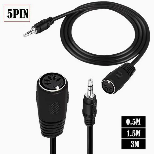 Main image of MIDI DIN 5PIN Connector 3.5 Revolution DIN 5P female audio plug to MIDI adapter audio