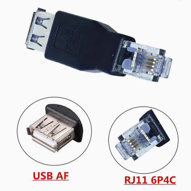 Main image of Network port RJ11 to USB female connector Network cable connector USB female connector to RI11 connector