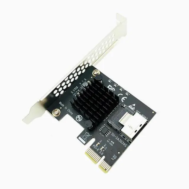 Alt view image 4 of 5 - 4-port SATA3.0 expansion card PCI-E to mini SAS port SATA Solid State SSD