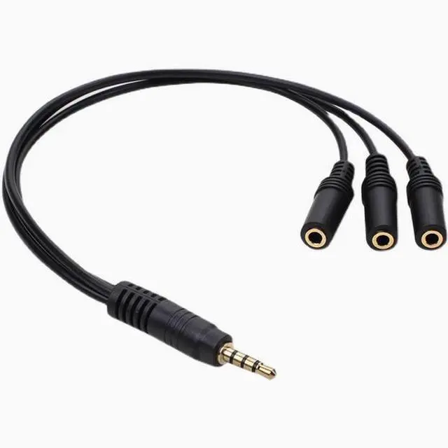 Alt view image 4 of 4 - Audio cable one minute three extension cable 4 level 4 DC3.5 male stereo divided into 3 DC3.5 female stereo 50cm