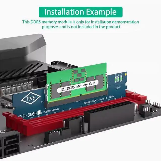 Alt view image 6 of 6 - DDR5 notebook memory slot to DDR5 desktop adapter card SO DDR5 to DDR5 adapter card