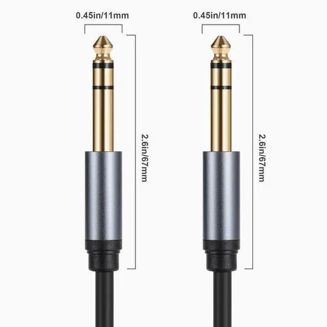 Alt view image 3 of 3 - 6.35 male to male three core mono stereo noise cancellation MONO electric box sound mixer Guitar 6.5mm audio cable