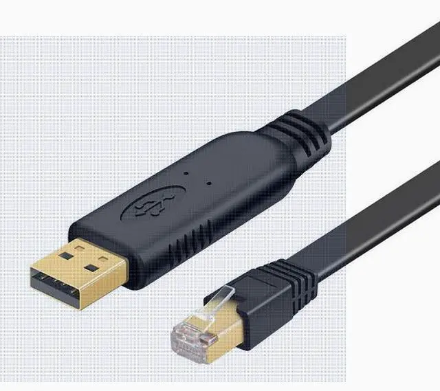 Main image of console cable Router configuration cable Signal control cable USB to RJ45 debugging cable Communication serial cable 10 ft. Black