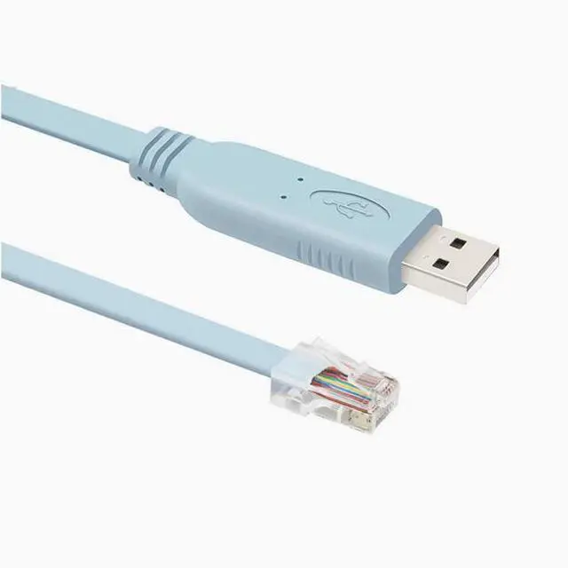 Main image of console cable Router configuration cable Signal control cable USB to RJ45 debugging cable Communication serial cable 3.3 ft. Blue