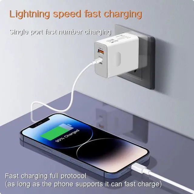 Alt view image 3 of 3 - 120W charger YP-C charging head USB Super fast charge/flash charge dual ports