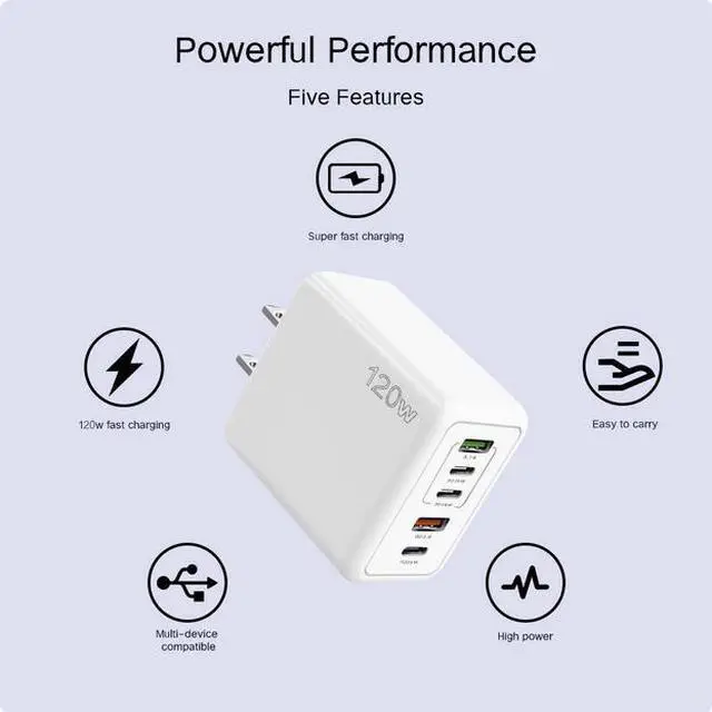 Alt view image 4 of 4 - 120W mobile phone charger PD25W mobile phone charger fast charge for iphone15 Apple 16max one plus 14 glory
