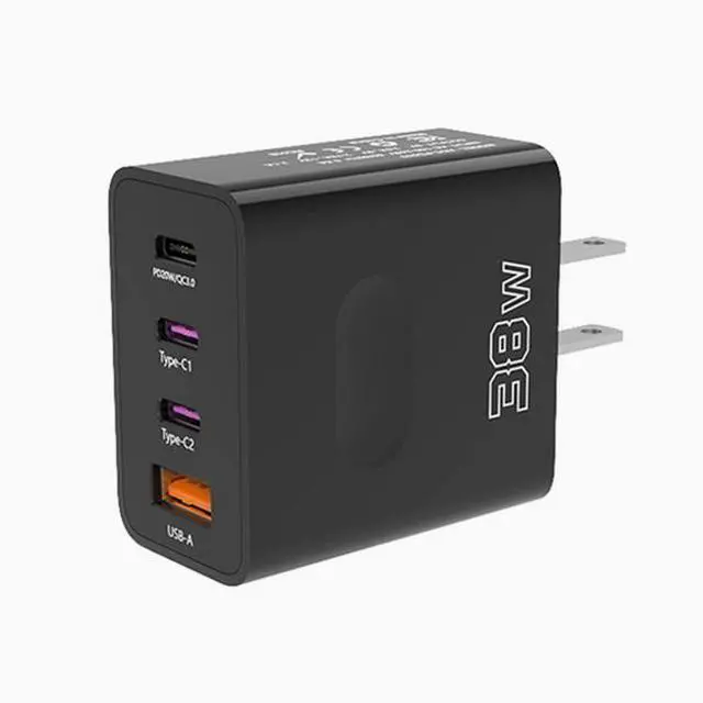 Alt view image 2 of 3 - Us standard mobile phone charger 38W multi-interface 3type-c charging head for Apple Glory oppo Samsung PD20W