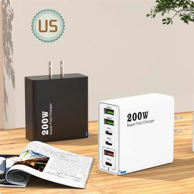 Alt view image 2 of 4 - 200W charger 3USB Multi-interface type-c mobile phone 120W charger Super Quick charge 65W
