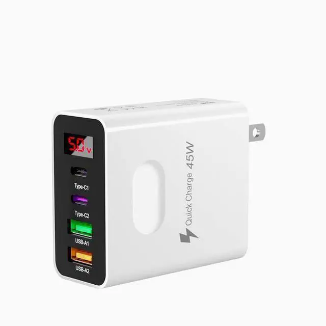 Main image of 45W2usb Dual type Fast charge mobile phone charger Dual type Fast charge 4 interface PD with on-screen digital display