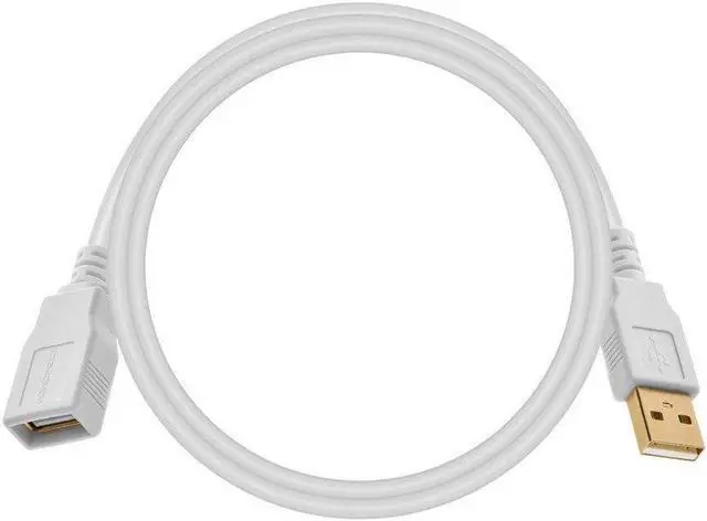 Alt view image 3 of 5 - USB 2.0 Extension Cable - 3 Feet - White | USB Type-A Male to USB Type-A Female