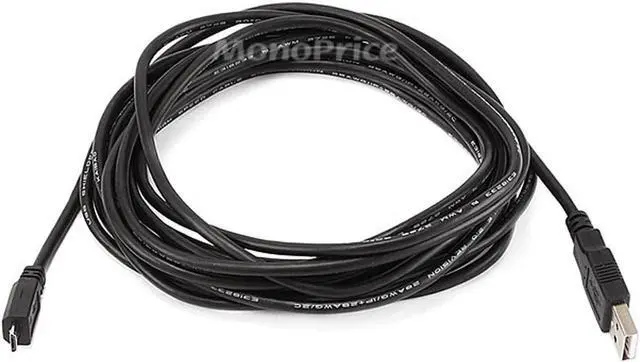 Alt view image 4 of 5 - USB Cable - 15 Feet - Black | Micro USB / Micro-B 2.0 A Male to 5pin Male 28/28AWG compatible with Samsung Galaxy , Note , Android, LG , HTC One,Nexus, Tablets and More!