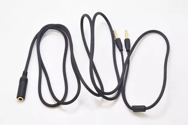 Alt view image 2 of 4 - 1.5M for Ra-zer 3.5mm audio one minute two headphones with microphone to computer audio adapter