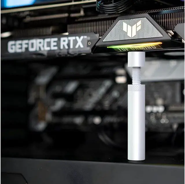 Alt view image 6 of 6 - Graphics Card GPU Support Bracket, Adjustable Height GPU Sag Stand Bracket with Magnet and Non-Slip Sheet, GPU Holder for Prevent Universal VGA Graphics Card Sag - 2.8-4.7"- L - White