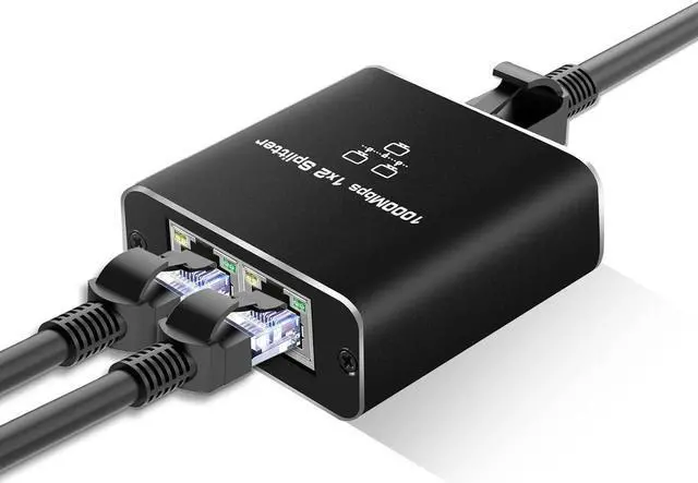 Main image of RJ45 Ethernet Splitter 1 to 2 Out, 1000Mbps Network Splitter with USB Power Cable, Gigabit LAN Internet Splitter Connector for Cat 5/5e/6/7/8, Support Two Devices Working Simultaneously