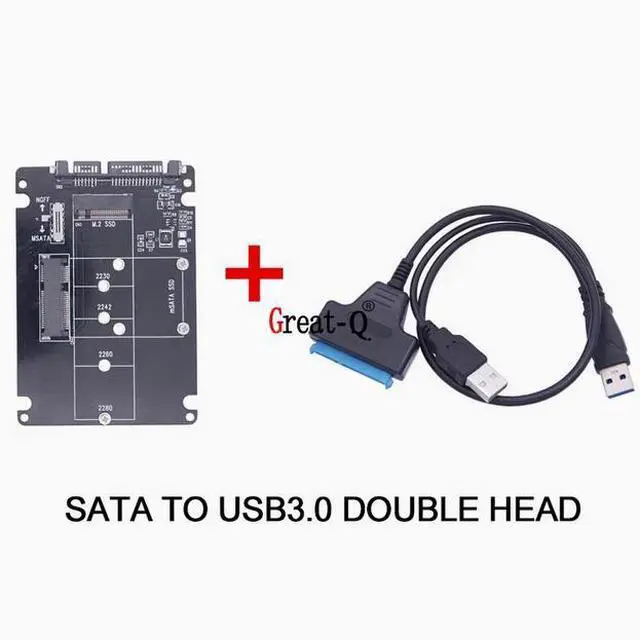 Main image of M.2 NGFF MSATA 2-in-1 to SATA Serial port USB3.0 conversion box Cable SSD case cover