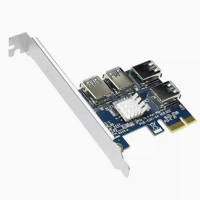 Alt view image 2 of 4 - PCIE to PCIE card 1 to 4PCI-E to PCI-E slot 1 Drag four USB3.0 1 Drag four expansion cards