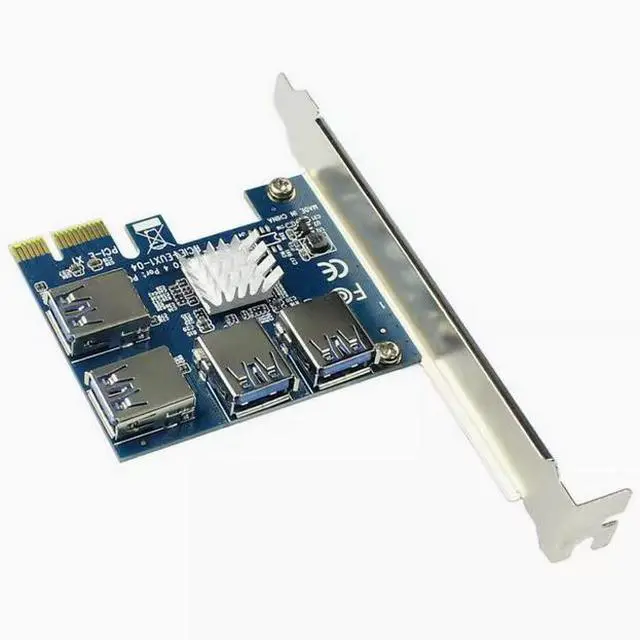 Alt view image 3 of 4 - PCIE to PCIE card 1 to 4PCI-E to PCI-E slot 1 Drag four USB3.0 1 Drag four expansion cards