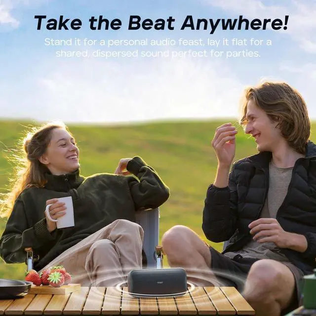 Alt view image 6 of 7 - Tribit StormBox Flow Bluetooth Speaker, Portable Speaker with XBass, 30H Playtime Wireless Speaker, IP67 Waterproof, Bluetooth 5.3, TWS, Custom EQ, Type-C Speaker for Outdoor Travel Beach