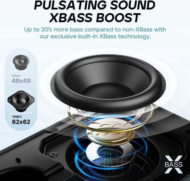 Alt view image 2 of 7 - Tribit StormBox Flow Bluetooth Speaker, Portable Speaker with XBass, 30H Playtime Wireless Speaker, IP67 Waterproof, Bluetooth 5.3, TWS, Custom EQ, Type-C Speaker for Outdoor Travel Beach