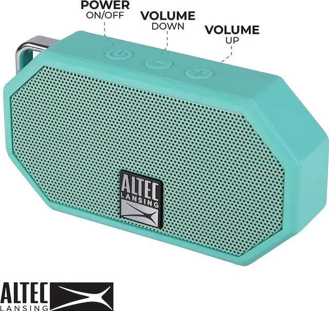 Alt view image 3 of 7 - Altec Lansing Mini H2O - Waterproof Bluetooth Speaker, IP67 Certified & Floats in Water, Compact & Portable Speaker for Hiking, Camping, Pool, and Beach