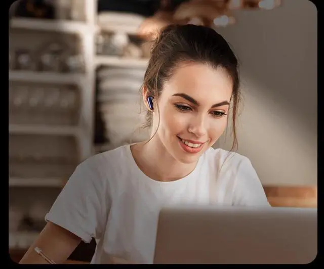 Alt view image 4 of 5 - QCY T13 True Wireless Earbuds Bluetooth 5.1 Headphones Touch Control with Charging Case Waterproof Stereo Earphones in-Ear Built-in Mic Headset 40H Playtime (White)