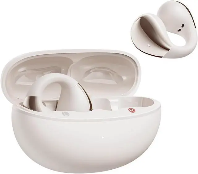 Main image of QCY Crossky C30 Open Ear Headphones Wireless Bluetooth, Clip-On Earbuds with 4 ENC Noise Cancelling Mic, Stable Fit, Dual Connection, EQ Customized, Sports Earphones for Workout/Running White